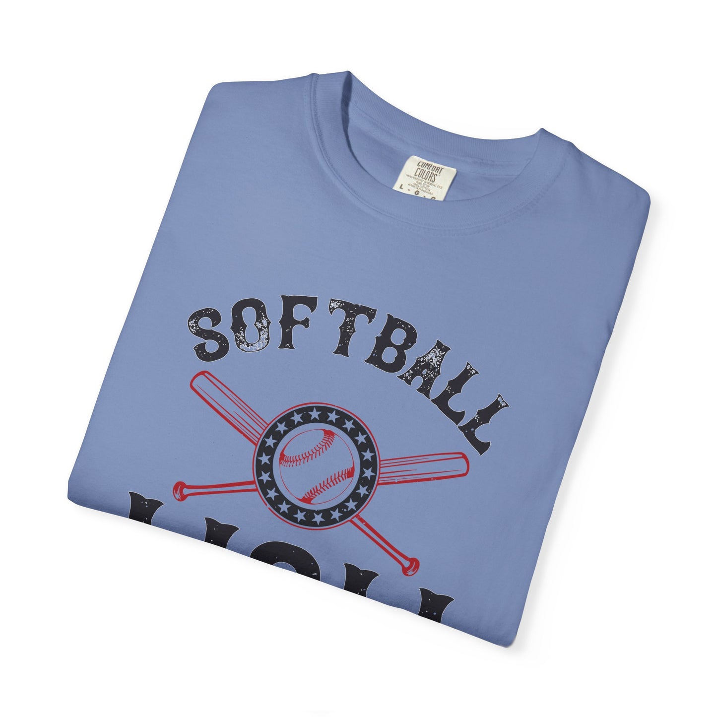 Softball Mom T-shirt Mother Day Mama Tee Unisex Comfort Colors Garment-Dyed Cotton h92