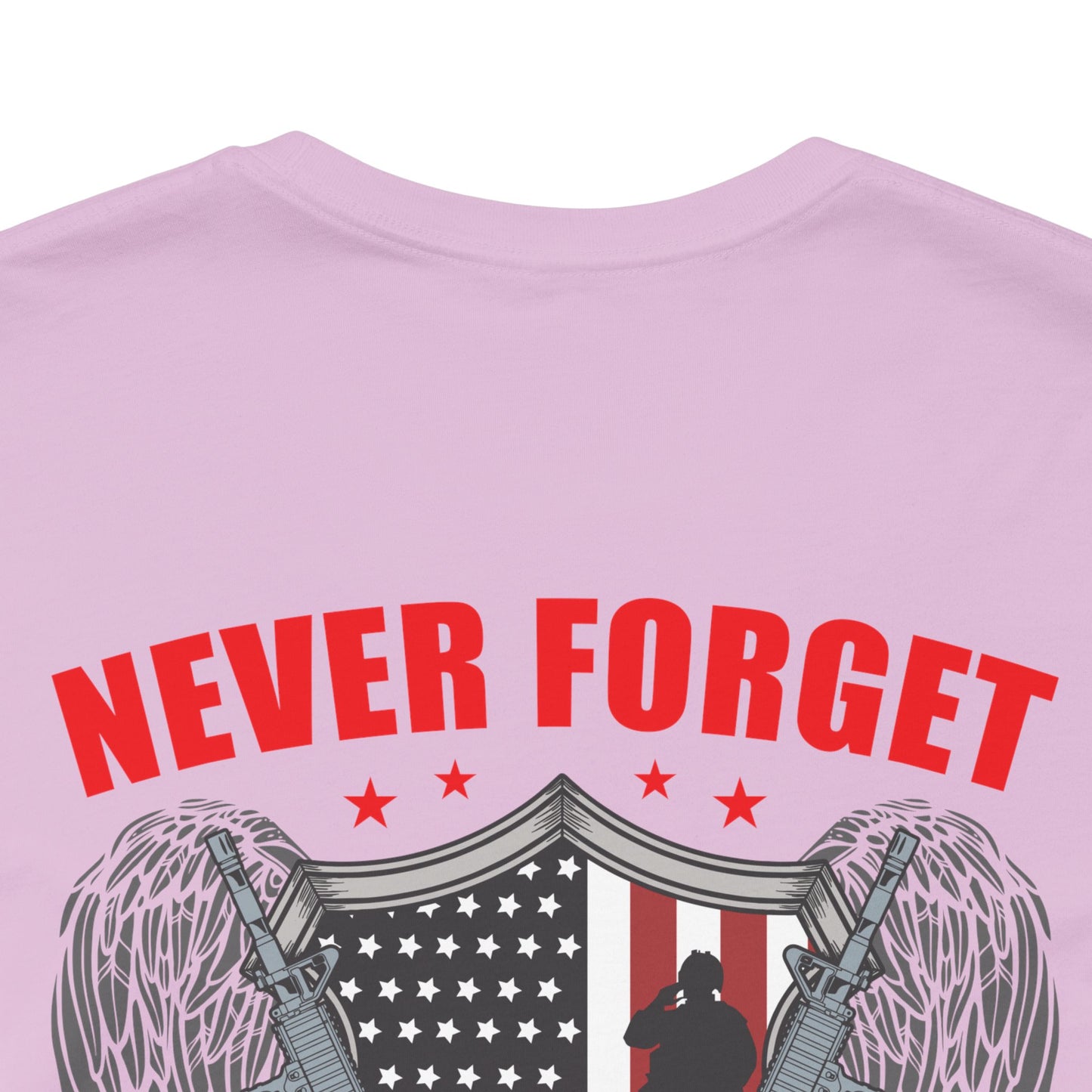 Never Forget Our Fallen Heroes T-Shirt American Flag Shield Eagles Unisex Cotton v39