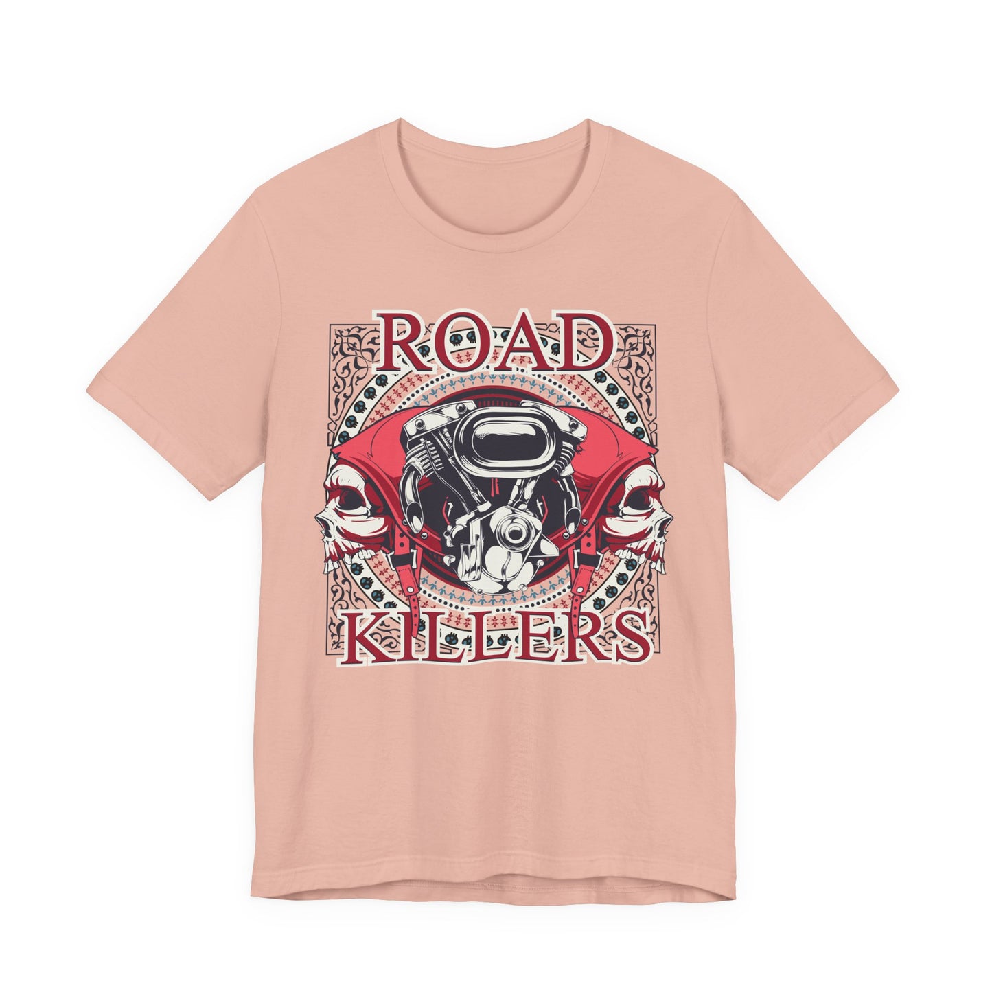 Dark Road Motorcycle Helmet Skull Tee Biker graphic t-shirt G-1