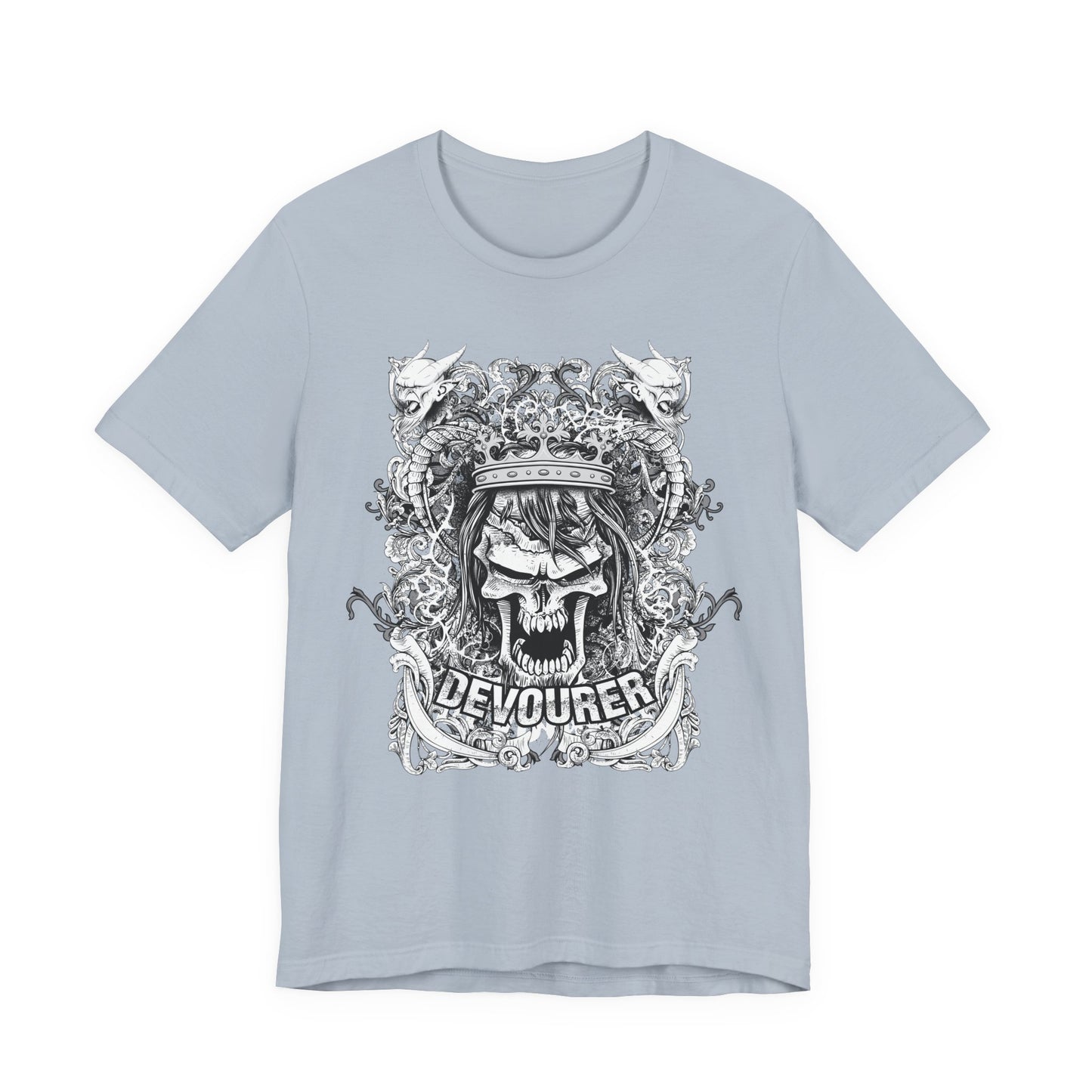 Gothic Skull Illustration Graphic Unisex Cotton T-Shirt r13