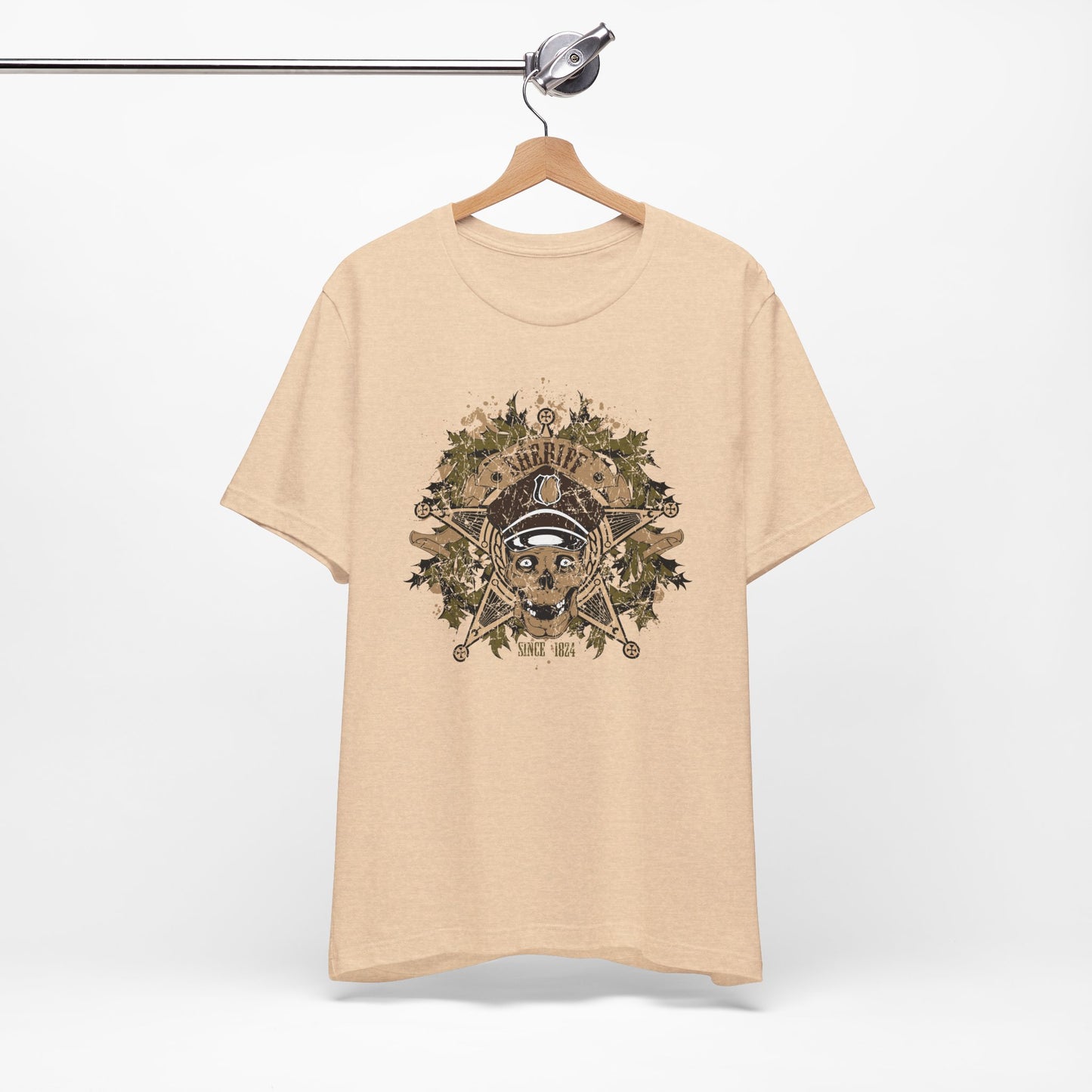 Skull Floral Emblem Graphic Unisex Cotton Tee Art-45