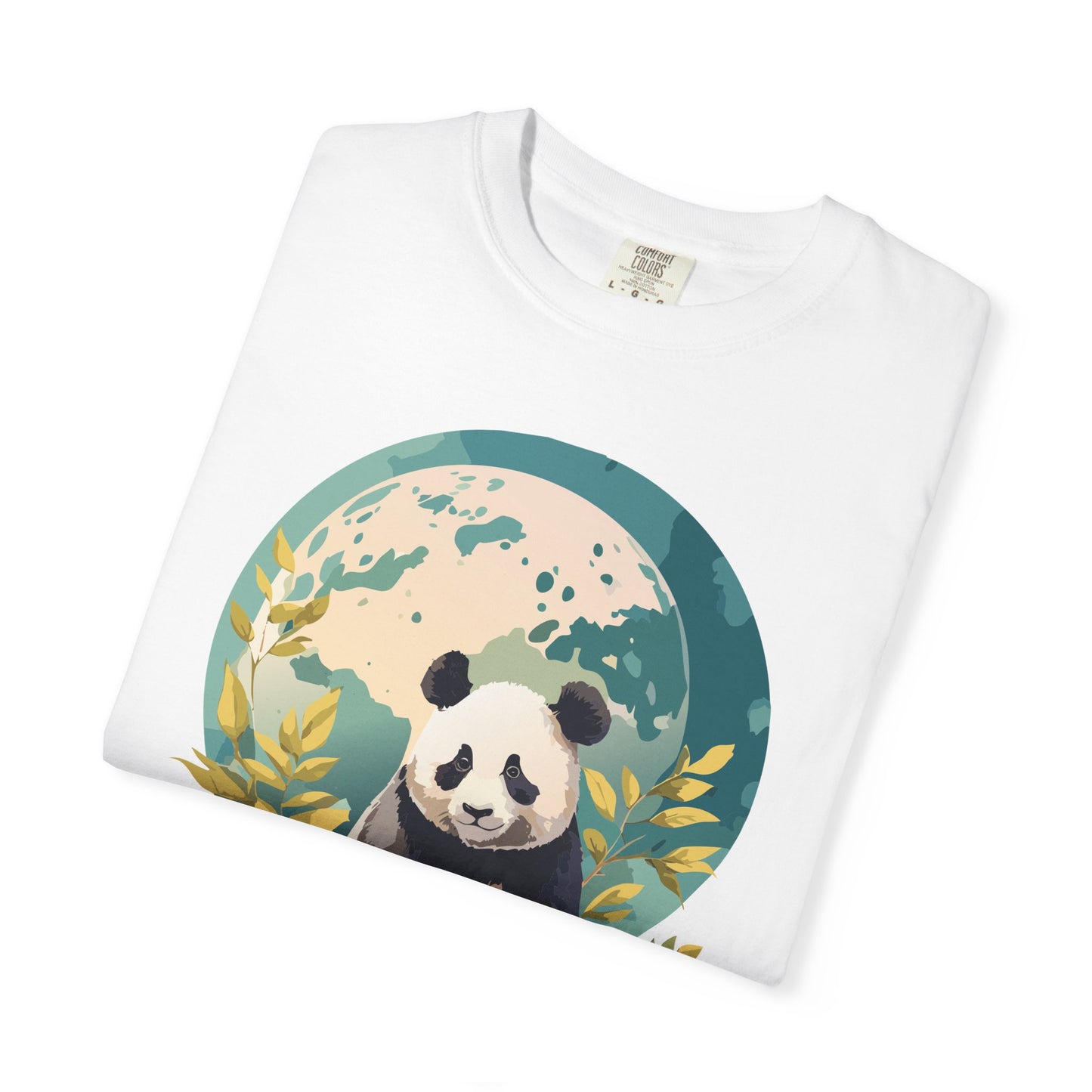 Panda Portrait T-Shirt Unisex Cotton Floral Chinese Graphic Circle Animal Art Tee pp6