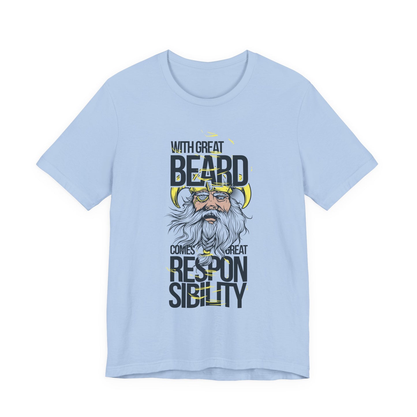 With Great Beard Comes Great Responsibility Tee Viking Beard Graphic Shirt A-2