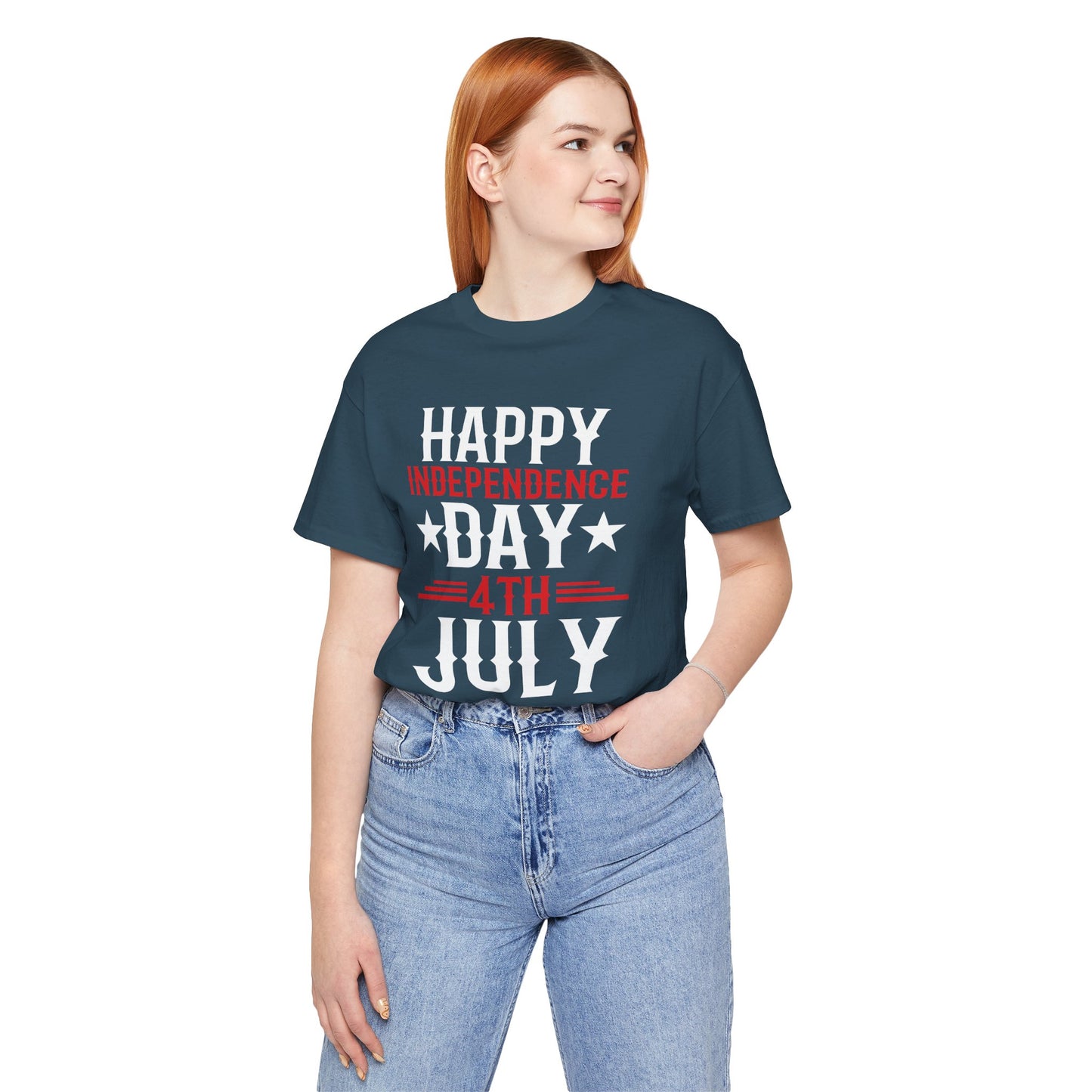 Happy Independence Day Graphic Unisex Cotton T-Shirt 016
