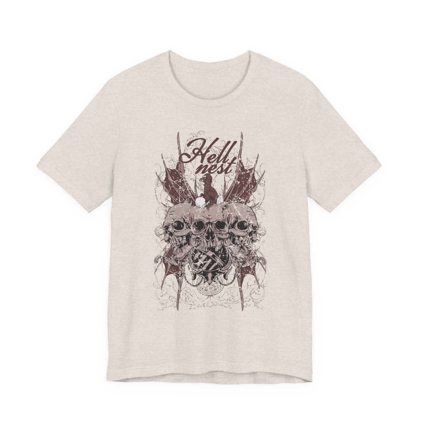 Skull Cluster graphic tee Gothic skulls grunge floral design