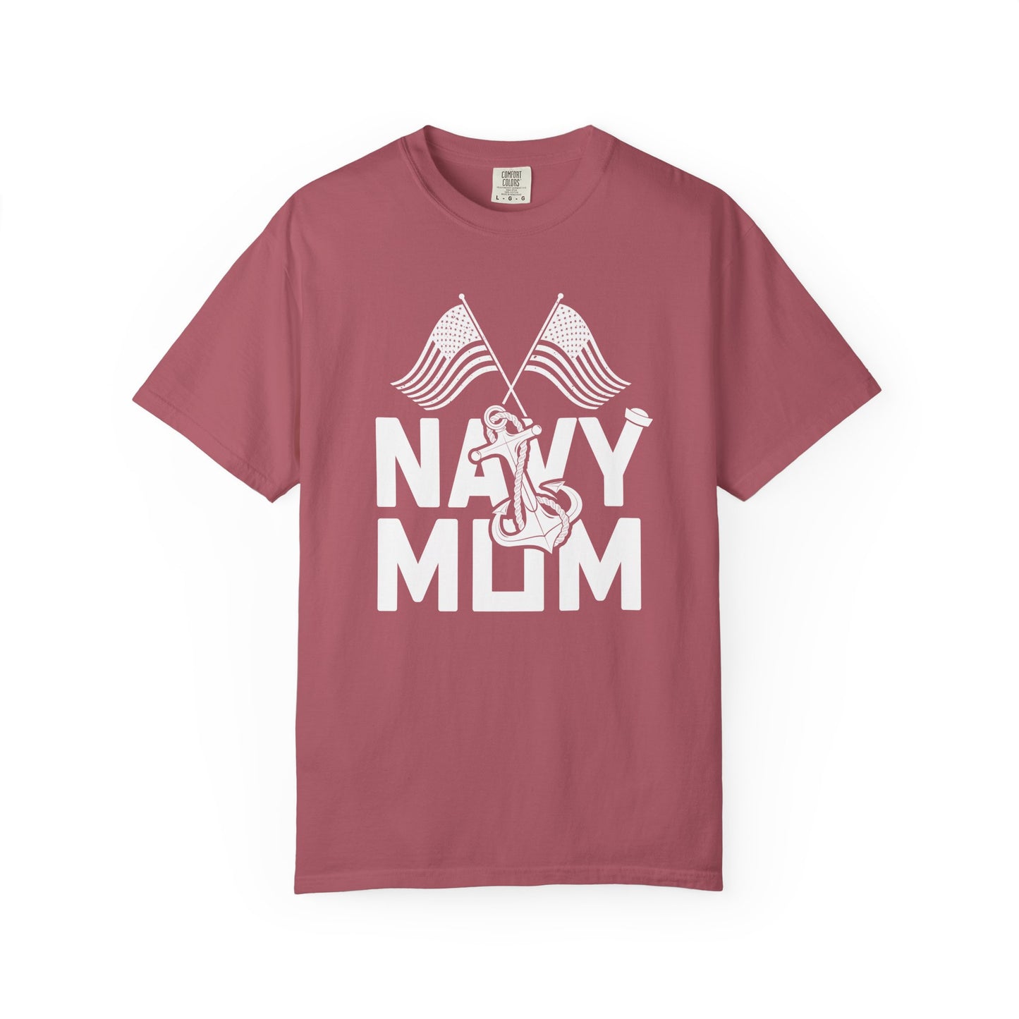 Navy Mom T-shirt Mother's Day Mama Tee Unisex Comfort Colors Garment-Dyed Cotton h20
