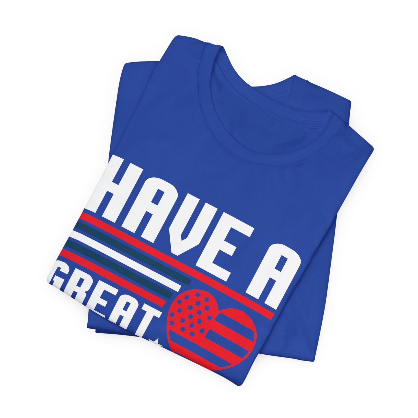 4th of July American Flag Graphic Unisex Cotton T-Shirt 020
