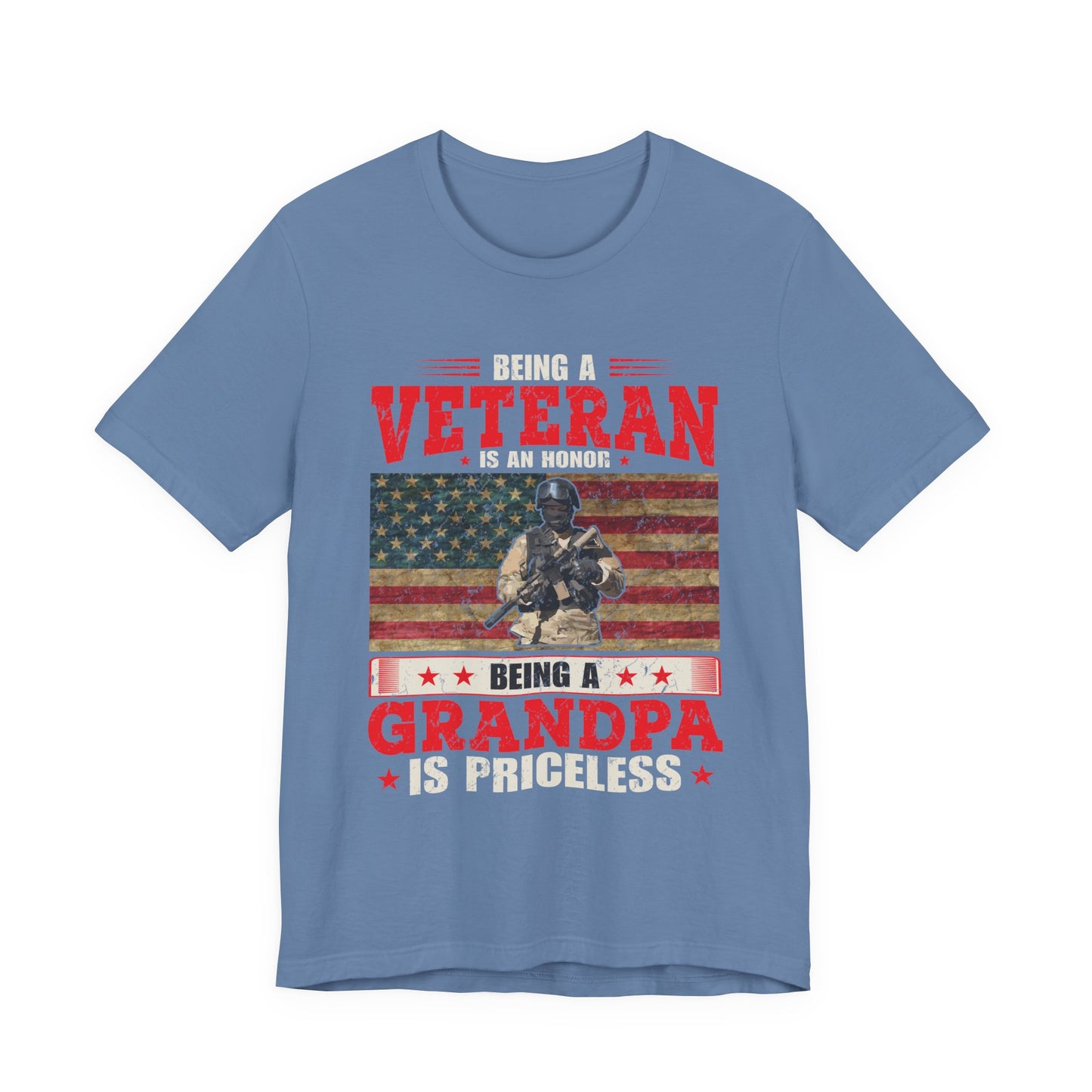 Veteran Grandpa T-Shirt American Flag Soldier Grandpa Unisex Cotton Tee v34