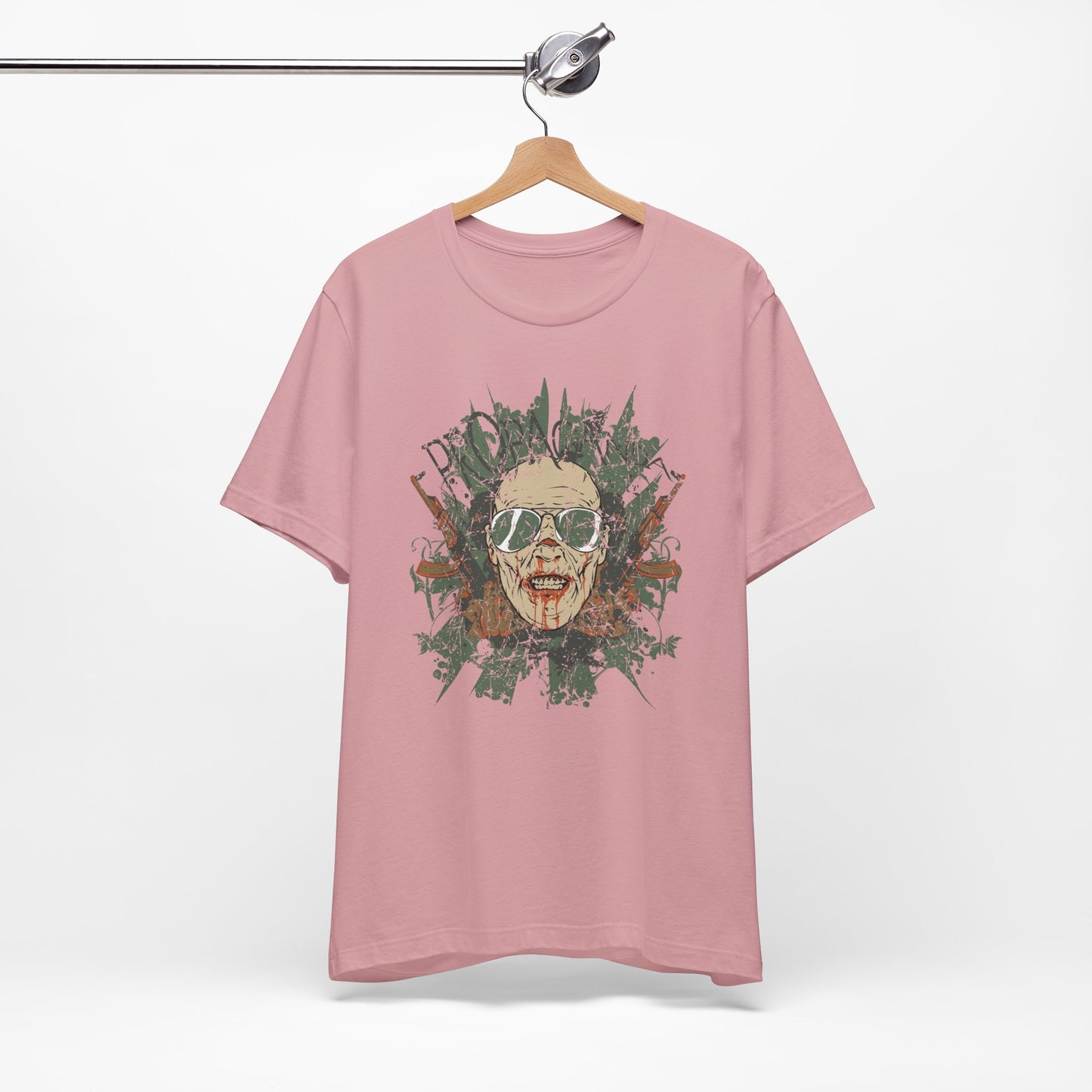Retro Skull Floral Graphic Design Unisex Cotton T-Shirt G-2