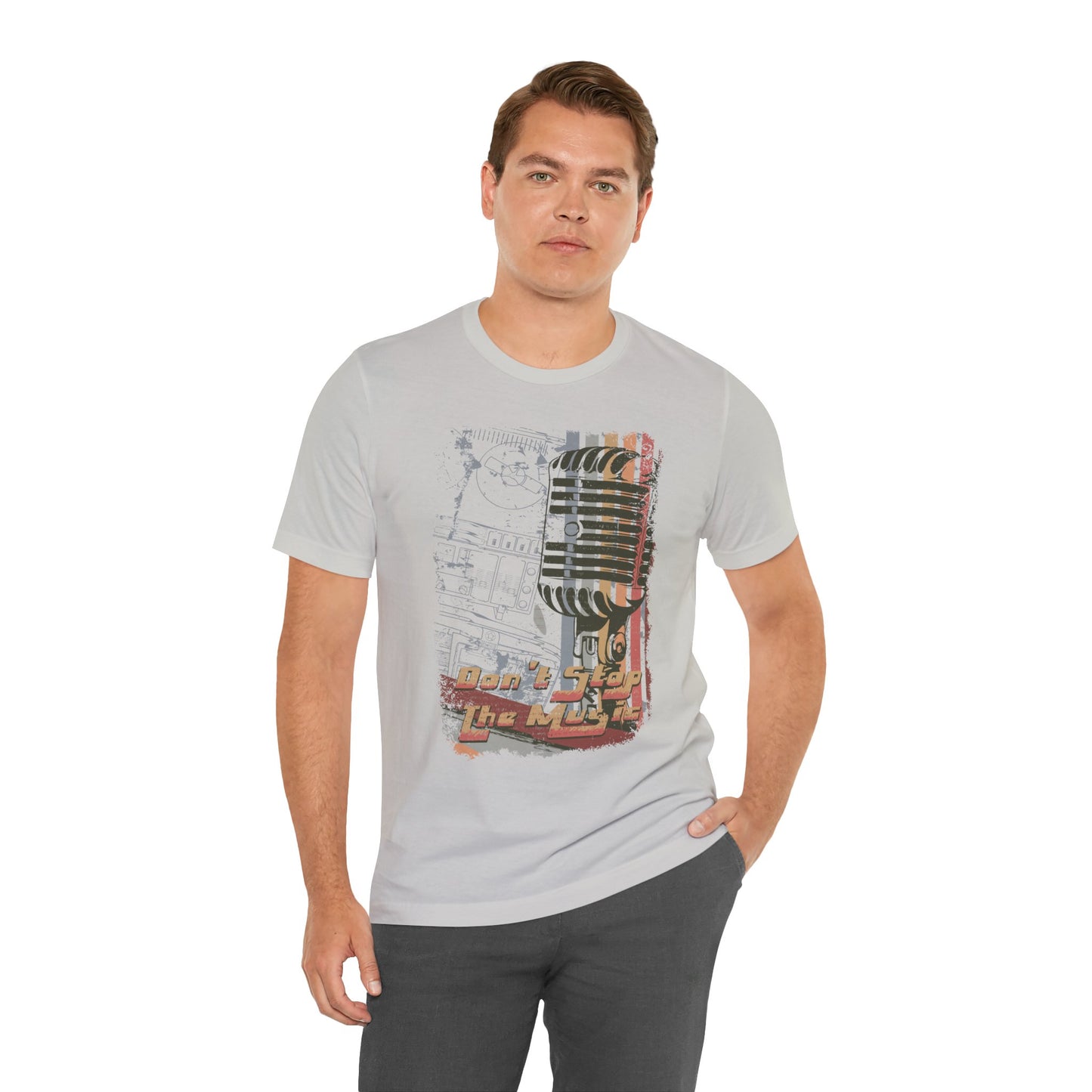 Retro Microphone Graphic Unisex Cotton T-Shirt r9