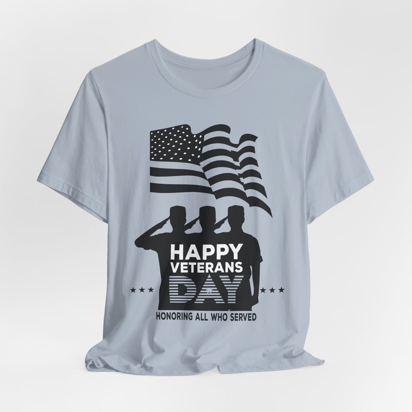 Happy Veterans Day saluting soldiers T-Shirt Patriotic American flag Unisex Cotton v51