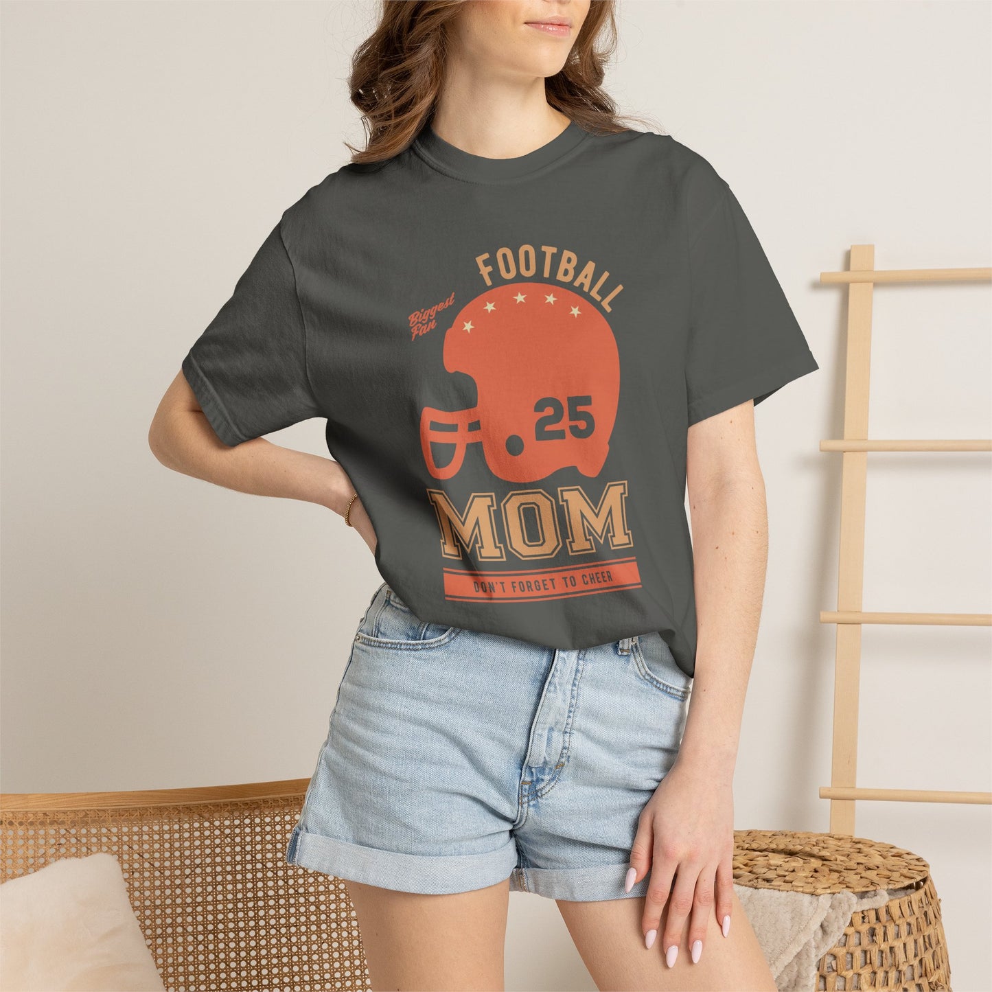 Football Mom T-shirt Mother's Day Mama Tee Unisex Comfort Colors Garment-Dyed Cotton h43
