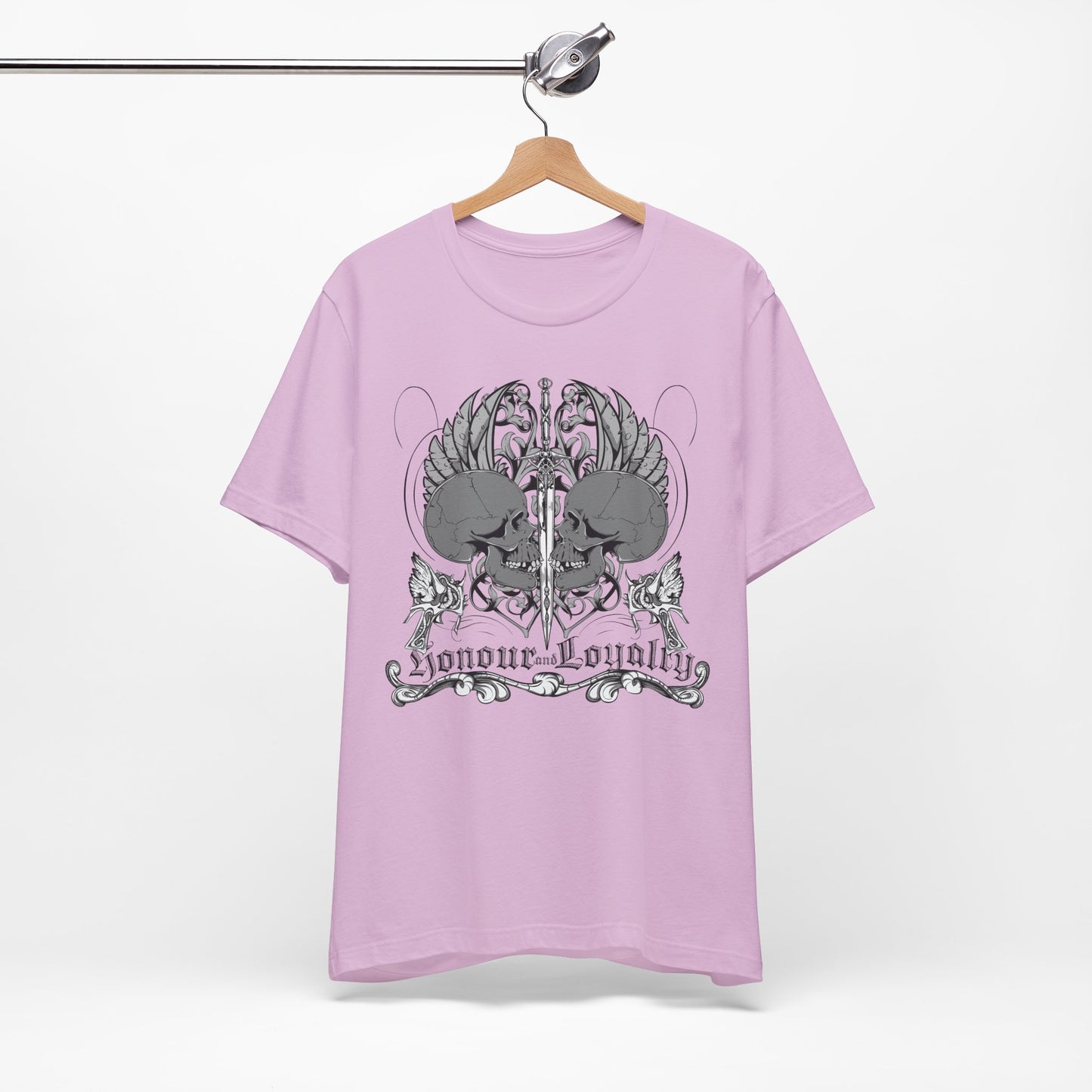 Honor Loyalty crest tee Gothic heraldry skulls wings emblem Art-48