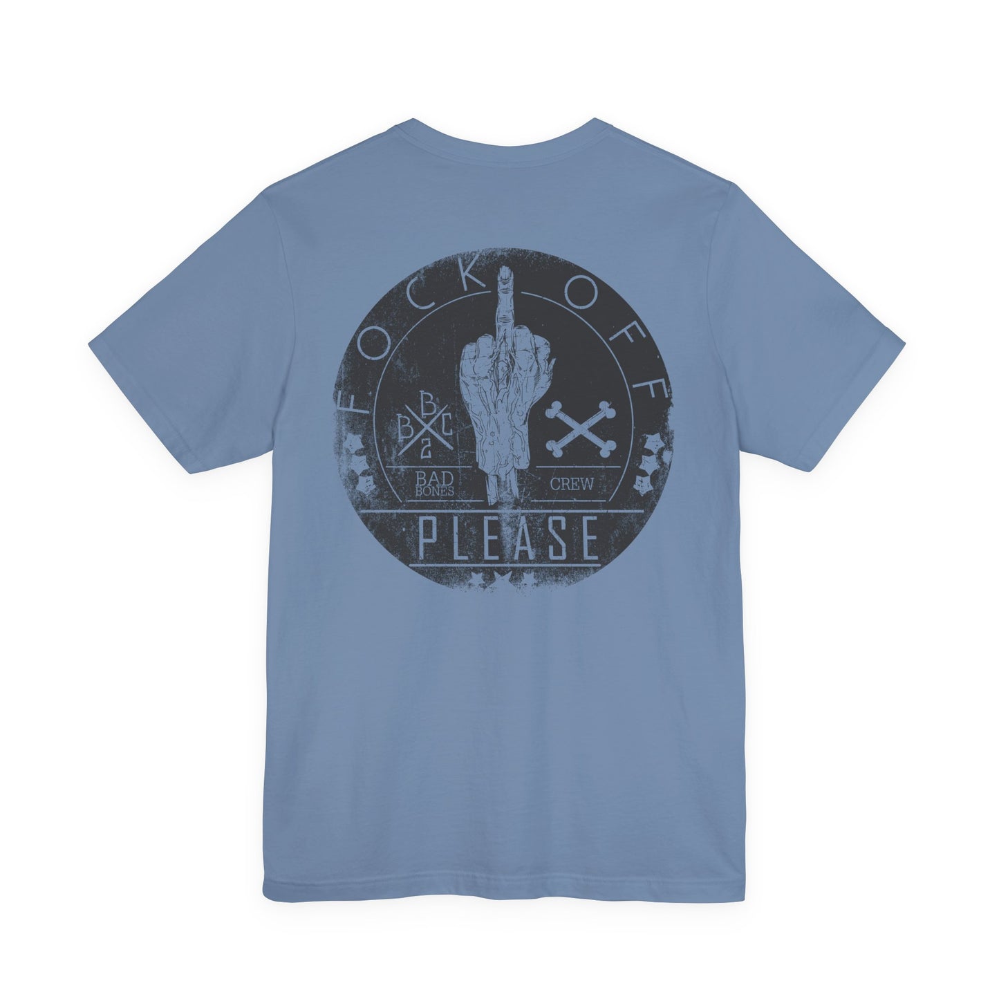 Fk Off Please tee Graphic Middle Finger Skull Design T-Shirt A-11