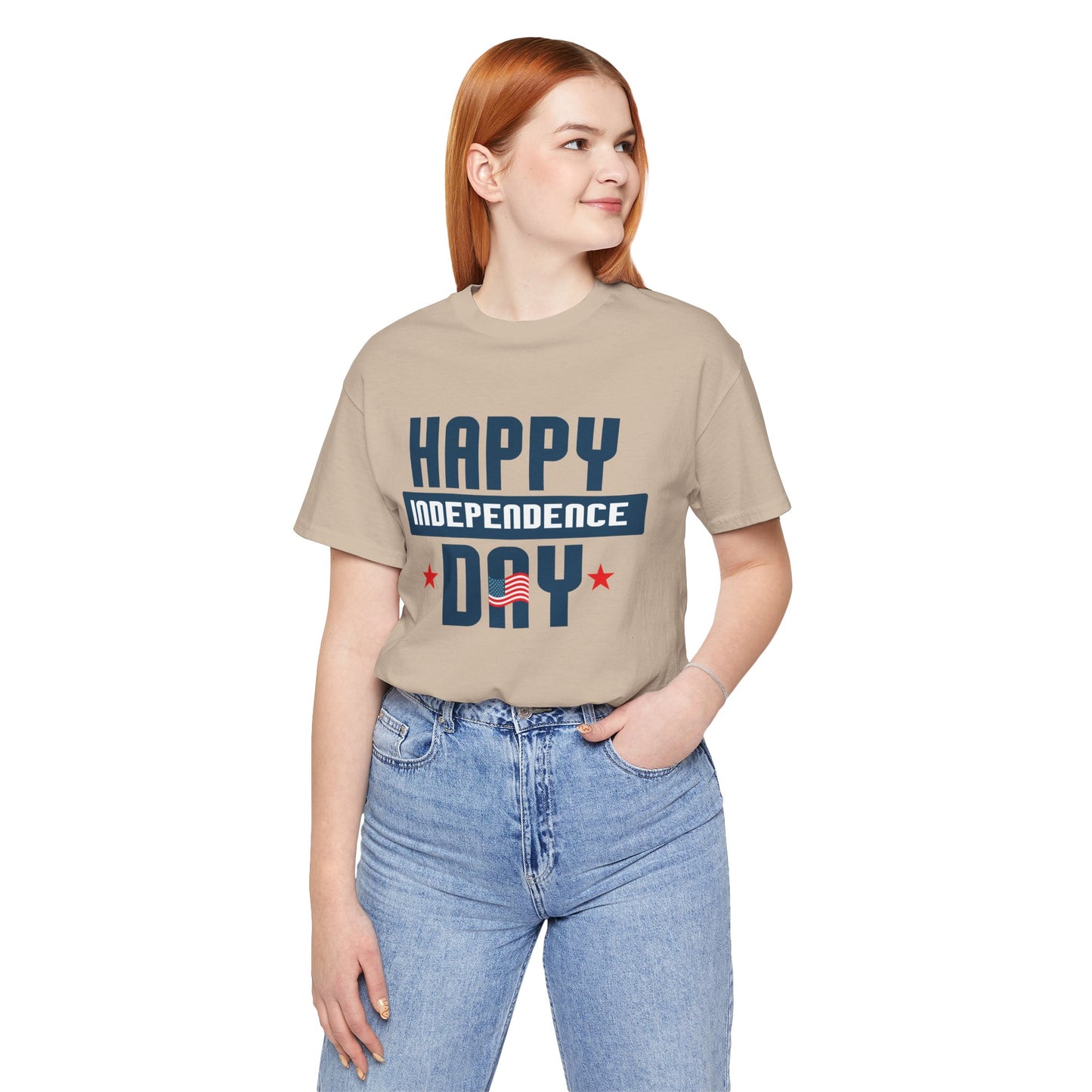 Happy Independence Day Graphic Unisex Cotton T-Shirt 017