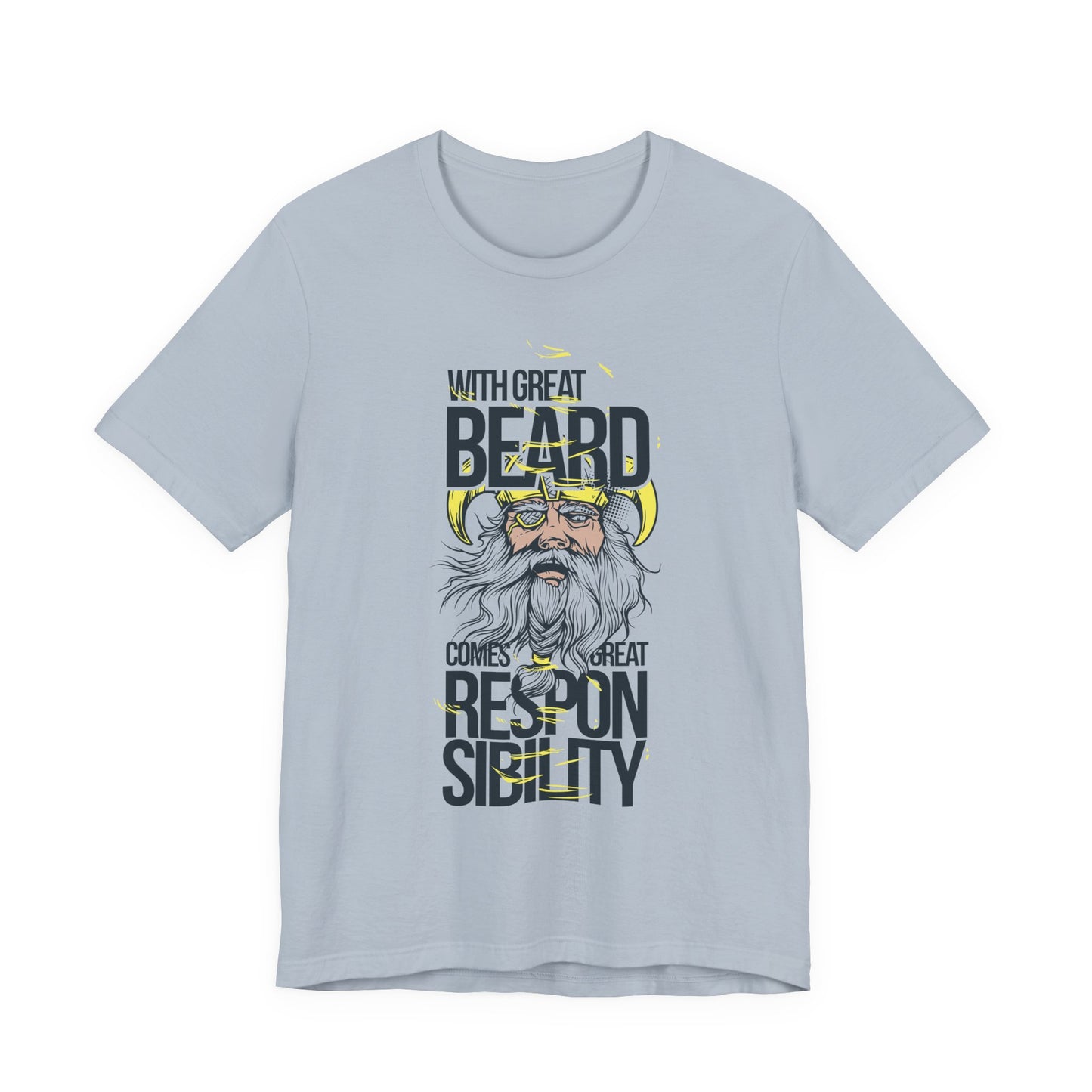 With Great Beard Comes Great Responsibility Tee Viking Beard Graphic Shirt A-2