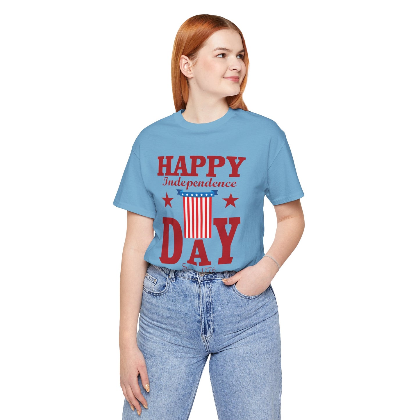 Happy Independence Day Graphic Unisex Cotton T-Shirt 018