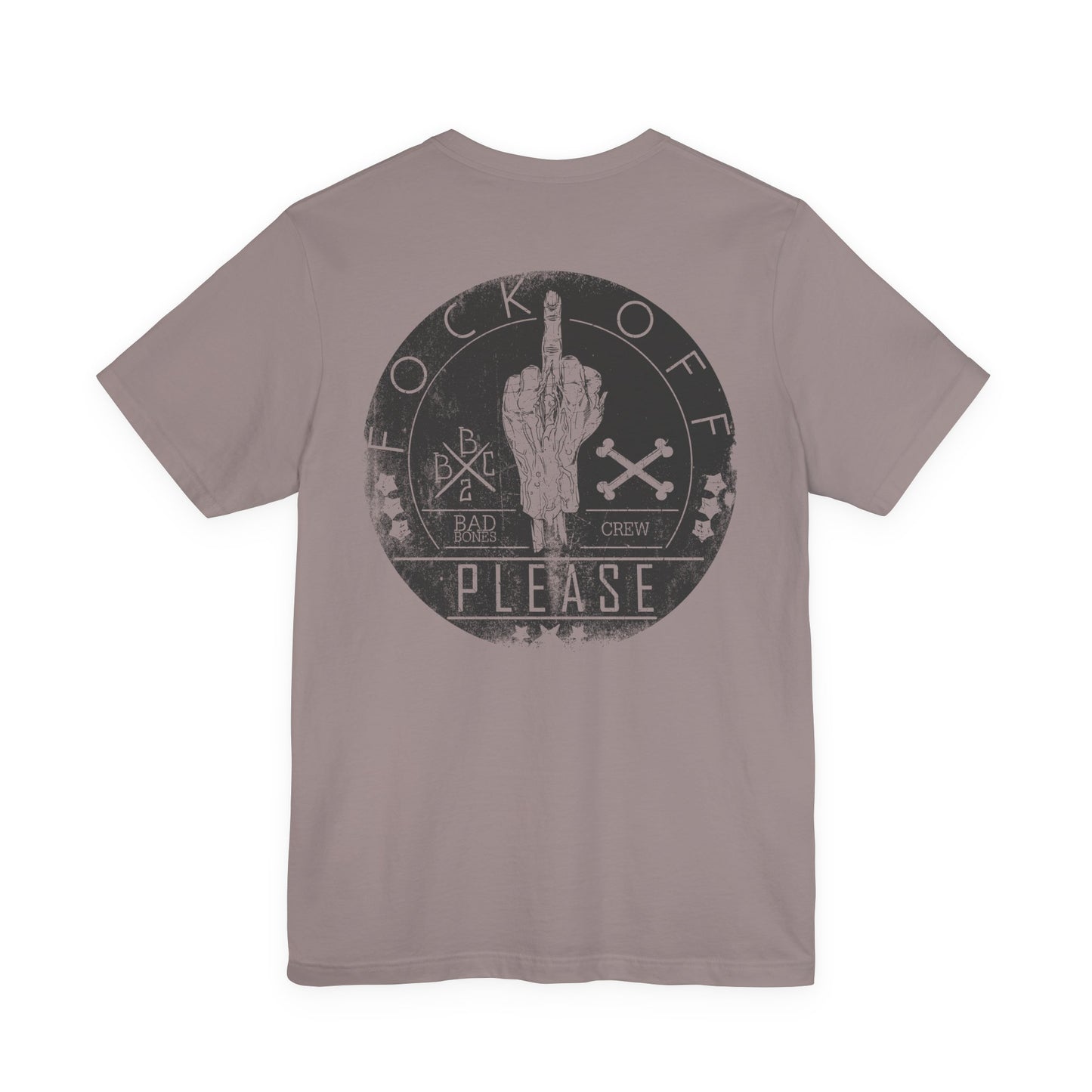Fk Off Please tee Graphic Middle Finger Skull Design T-Shirt A-11