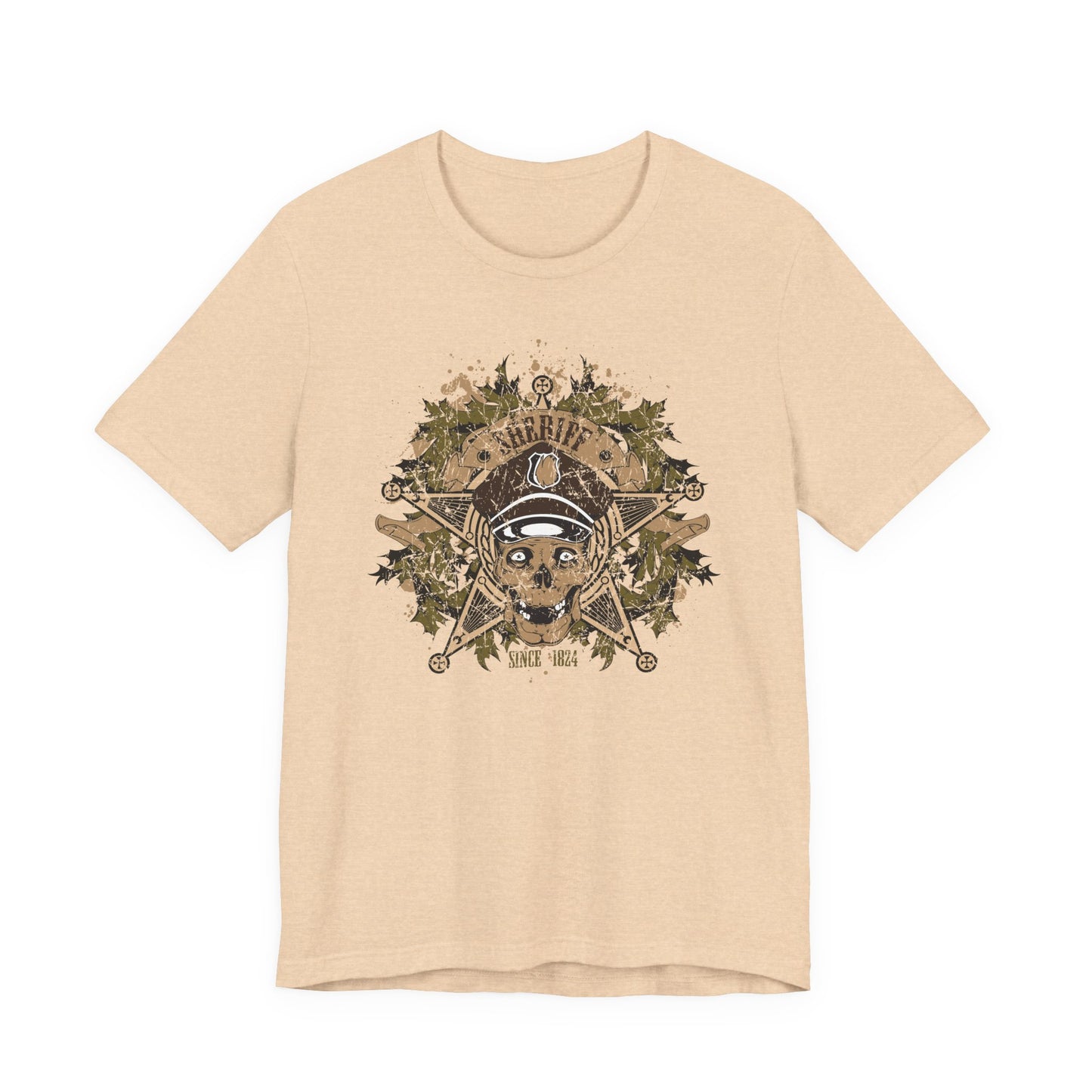 Skull Floral Emblem Graphic Unisex Cotton Tee Art-45