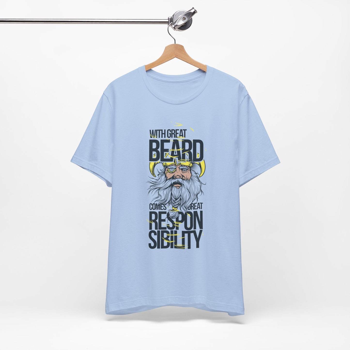 With Great Beard Comes Great Responsibility Tee Viking Beard Graphic Shirt A-2