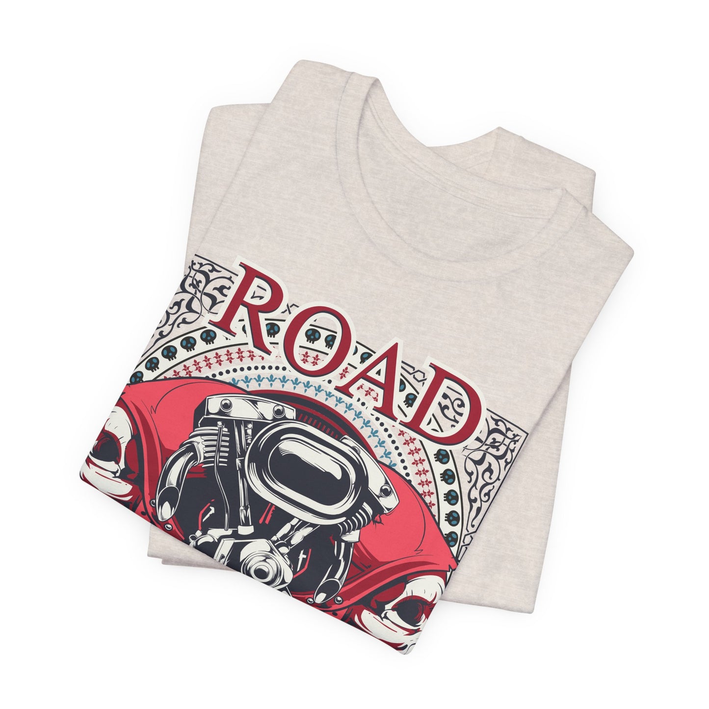 Dark Road Motorcycle Helmet Skull Tee Biker graphic t-shirt G-1