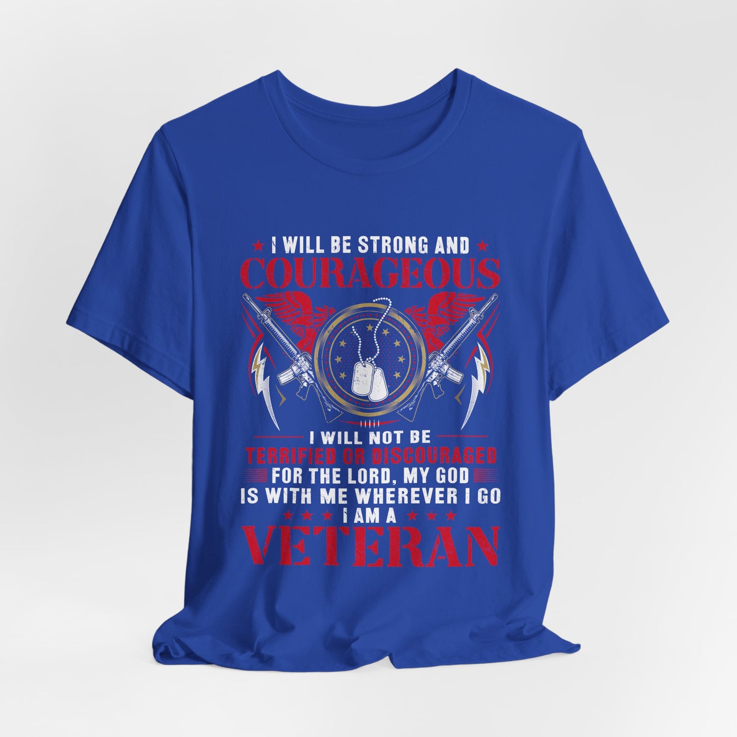 Courageous Veteran Prayer Tee Military Dog Tags Unisex Cotton T-Shirt v37