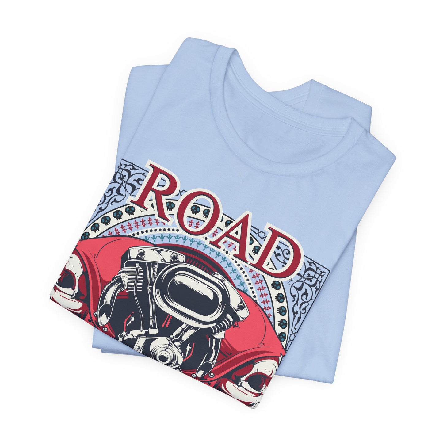 Dark Road Motorcycle Helmet Skull Tee Biker graphic t-shirt G-1