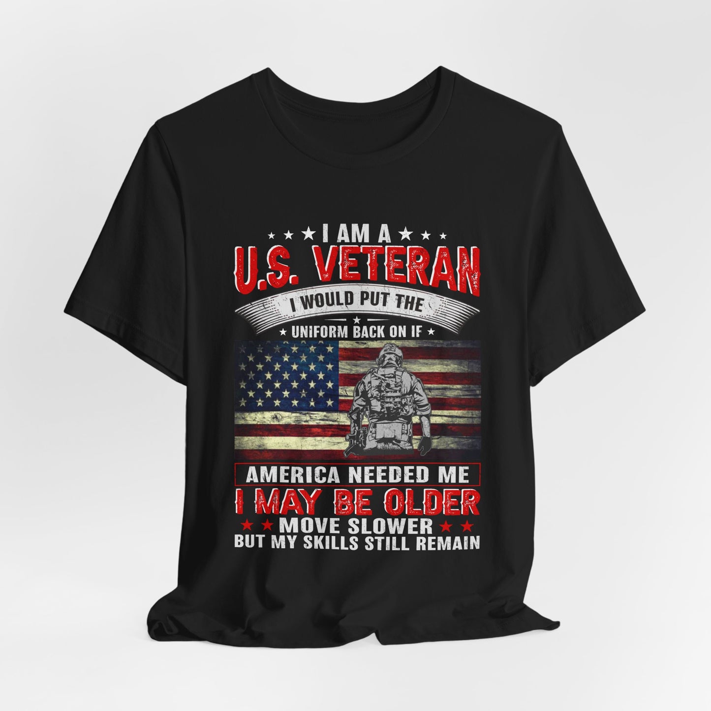 I Am A U.S. Veteran shirt American Flag Military Veteran Unisex Cotton Tee v25