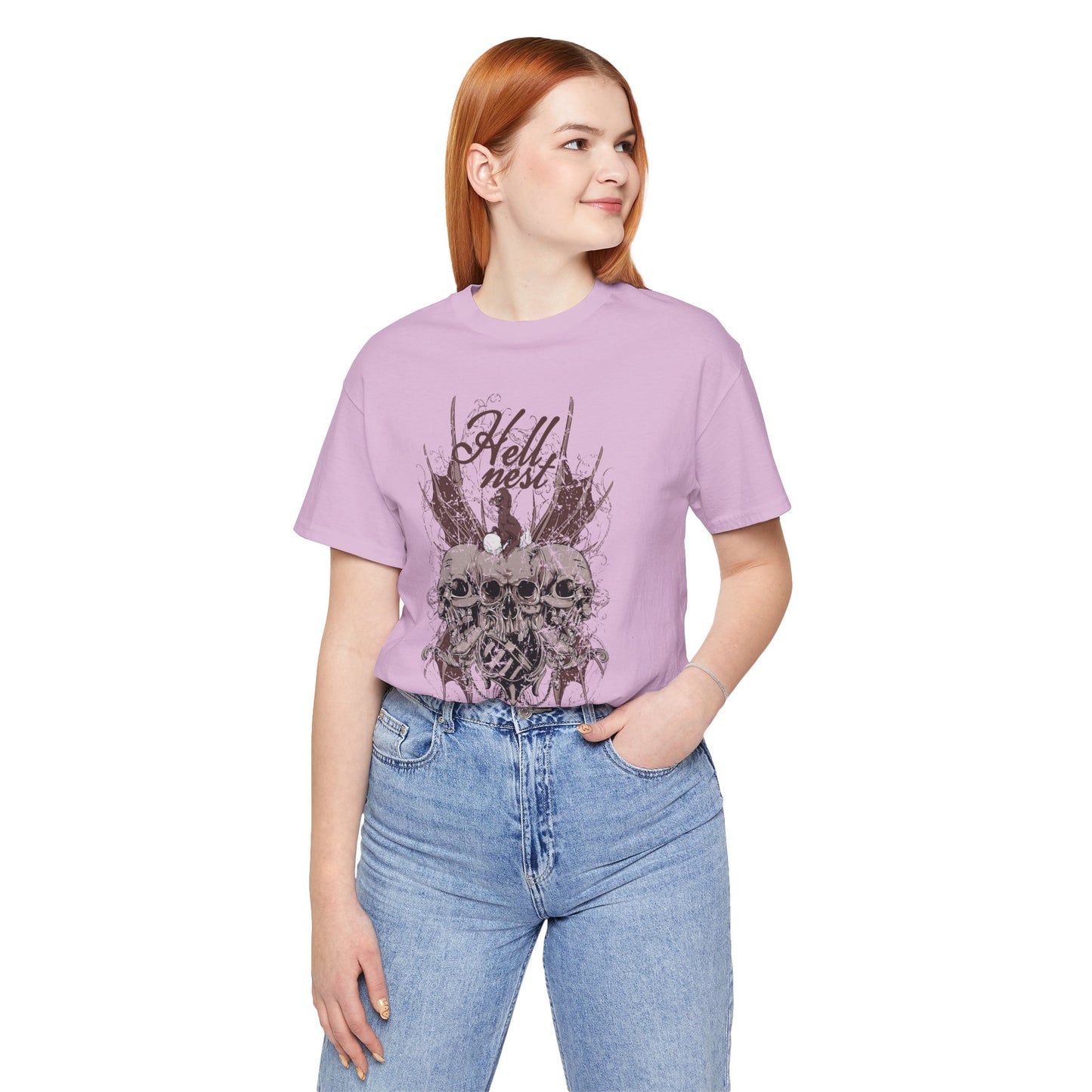 Skull Cluster graphic tee Gothic skulls grunge floral design
