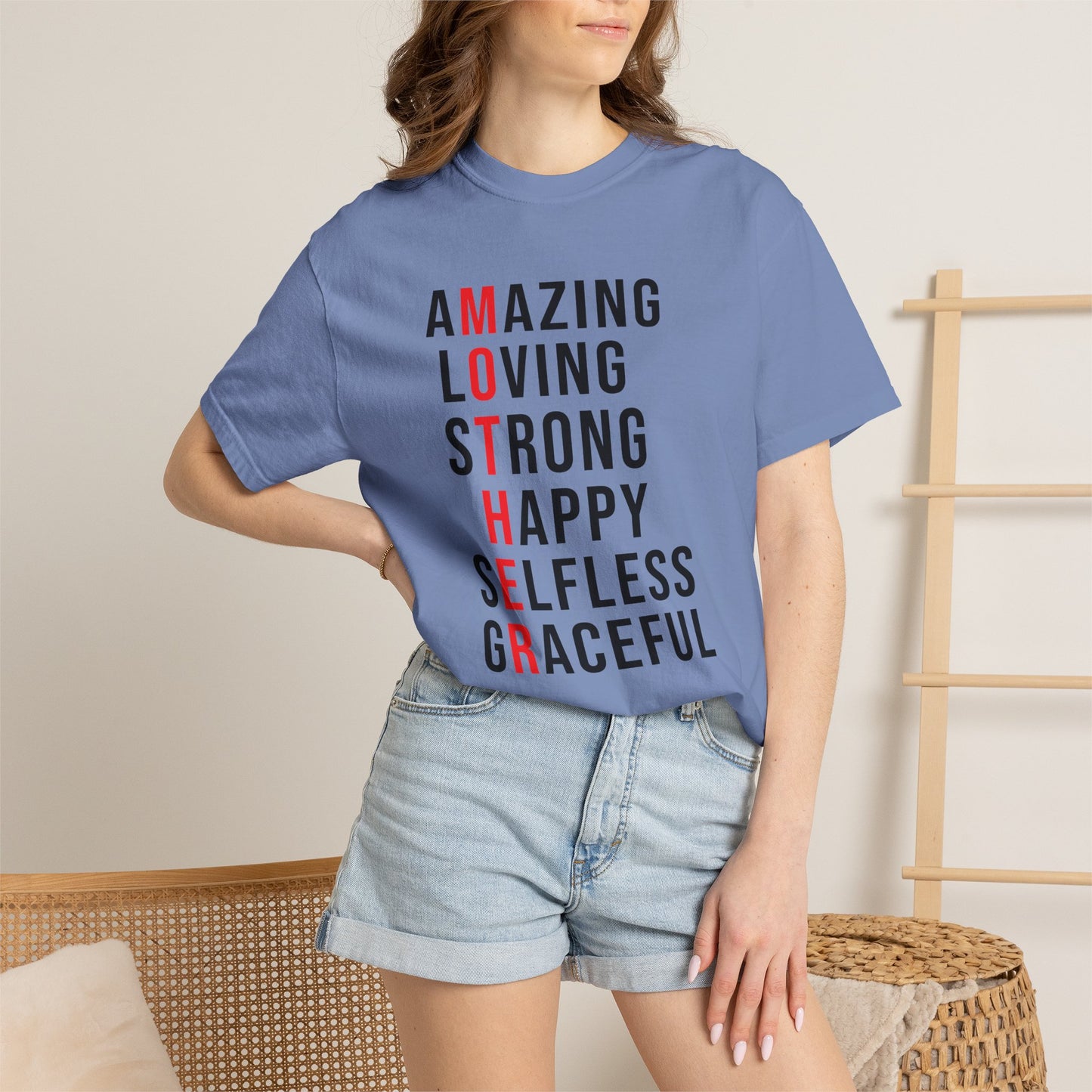 Mom T-shirt Mother's Day Mama Tee Unisex Comfort Colors Garment-Dyed Cotton h14