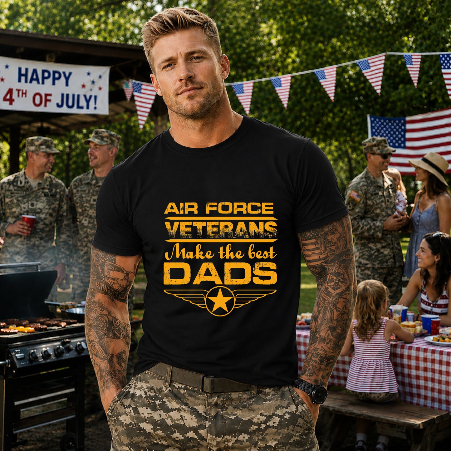 Air Force Veterans Make the Best Dads T-Shirt Military Dad Unisex Cotton Tee v48