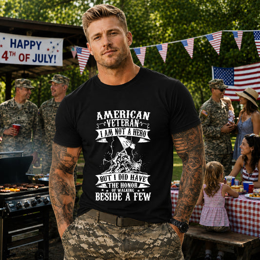 American Veteran I Am Not A Hero T-Shirt Military Tribute Unisex Cotton Tee v53